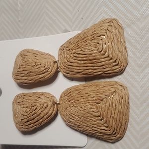Big raffia drop earrings